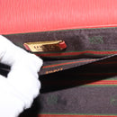 LOEWE Velazquez Hand Bag Leather Red Gold Auth BA6367-21