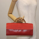 LOEWE Velazquez Hand Bag Leather Red Gold Auth BA6367-22