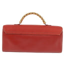 LOEWE Velazquez Hand Bag Leather Red Gold Auth BA6367-2