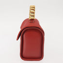 LOEWE Velazquez Hand Bag Leather Red Gold Auth BA6367-3