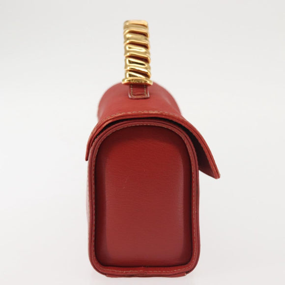LOEWE Velazquez Hand Bag Leather Red Gold Auth BA6367