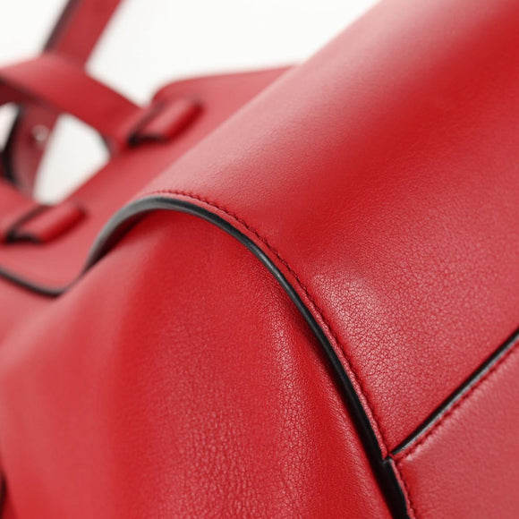 LOEWE Hammock Shoulder Bag Leather Red Silver Auth BA6368M