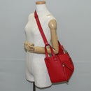 LOEWE Hammock Shoulder Bag Leather Red Silver Auth BA6368M-27