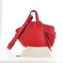 LOEWE Hammock Shoulder Bag Leather Red Silver Auth BA6368M-12