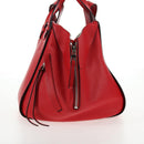LOEWE Hammock Shoulder Bag Leather Red Silver Auth BA6368M-3