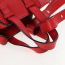 LOEWE Hammock Shoulder Bag Leather Red Silver Auth BA6368M-7