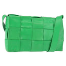 BOTTEGA VENETA MAXI INTRECCIATO Cassette Shoulder Bag Leather Green Auth BA6369-1