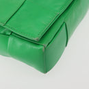 BOTTEGA VENETA MAXI INTRECCIATO Cassette Shoulder Bag Leather Green Auth BA6369-9
