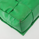 BOTTEGA VENETA MAXI INTRECCIATO Cassette Shoulder Bag Leather Green Auth BA6369-15