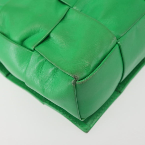 BOTTEGA VENETA MAXI INTRECCIATO Cassette Shoulder Bag Leather Green Auth BA6369
