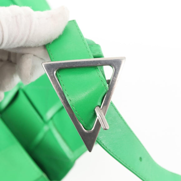 BOTTEGA VENETA MAXI INTRECCIATO Cassette Shoulder Bag Leather Green Auth BA6369