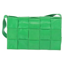 BOTTEGA VENETA MAXI INTRECCIATO Cassette Shoulder Bag Leather Green Auth BA6369-13