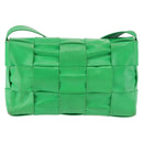BOTTEGA VENETA MAXI INTRECCIATO Cassette Shoulder Bag Leather Green Auth BA6369-2