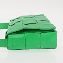 BOTTEGA VENETA MAXI INTRECCIATO Cassette Shoulder Bag Leather Green Auth BA6369-4