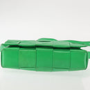 BOTTEGA VENETA MAXI INTRECCIATO Cassette Shoulder Bag Leather Green Auth BA6369-5