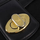 CELINE C Sulky Shoulder Bag Canvas Black Gold Auth BA6371-14