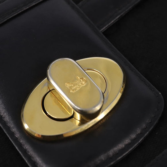 CELINE C Sulky Shoulder Bag Canvas Black Gold Auth BA6371