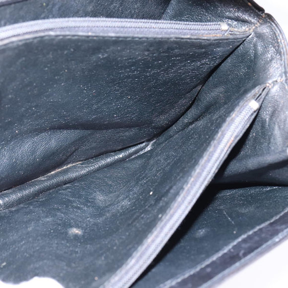 CELINE C Sulky Shoulder Bag Canvas Black Gold Auth BA6371