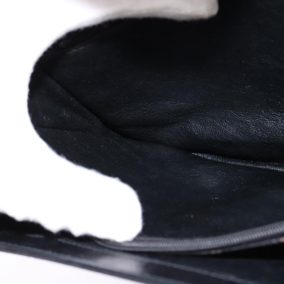 CELINE C Sulky Shoulder Bag Canvas Black Gold Auth BA6371