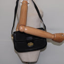 CELINE C Sulky Shoulder Bag Canvas Black Gold Auth BA6371-23