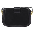 CELINE C Sulky Shoulder Bag Canvas Black Gold Auth BA6371-3