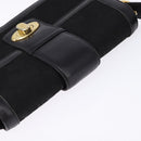 CELINE C Sulky Shoulder Bag Canvas Black Gold Auth BA6371-6