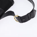 CELINE C Sulky Shoulder Bag Canvas Black Gold Auth BA6371-7