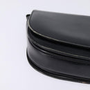 CELINE Horse Carriage Shoulder Bag Leather Navy Gold Auth BA6372-9