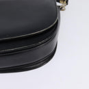 CELINE Horse Carriage Shoulder Bag Leather Navy Gold Auth BA6372-14