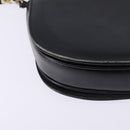 CELINE Horse Carriage Shoulder Bag Leather Navy Gold Auth BA6372-15