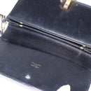 CELINE Horse Carriage Shoulder Bag Leather Navy Gold Auth BA6372-10