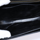 CELINE Horse Carriage Shoulder Bag Leather Navy Gold Auth BA6372-11