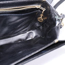 CELINE Horse Carriage Shoulder Bag Leather Navy Gold Auth BA6372-19