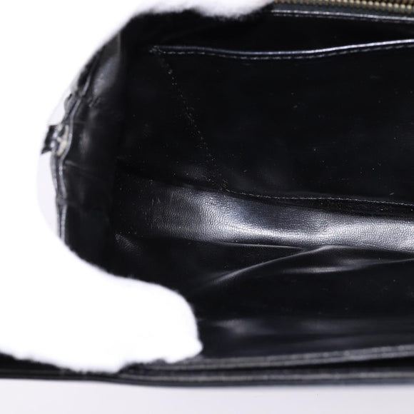 CELINE Horse Carriage Shoulder Bag Leather Navy Gold Auth BA6372