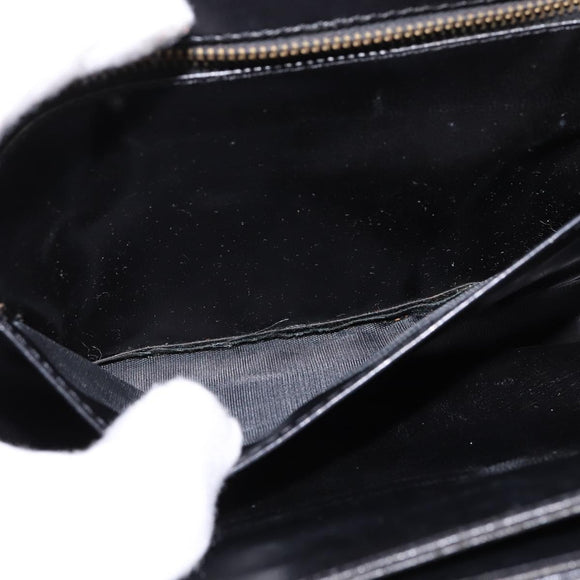 CELINE Horse Carriage Shoulder Bag Leather Navy Gold Auth BA6372