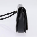 CELINE Horse Carriage Shoulder Bag Leather Navy Gold Auth BA6372-3