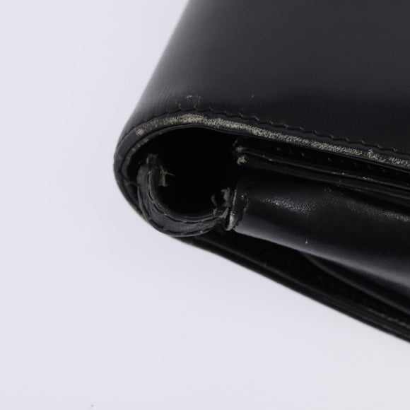 CELINE Horse Carriage Shoulder Bag Leather Navy Gold Auth BA6372