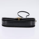 CELINE Horse Carriage Shoulder Bag Leather Navy Gold Auth BA6372-5
