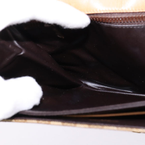 CELINE Macadam Canvas Shoulder Bag PVC Beige Gold Auth BA6373