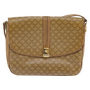 CELINE Macadam Canvas Shoulder Bag PVC Beige Gold Auth BA6373-13