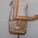 CELINE Macadam Canvas Shoulder Bag PVC Beige Gold Auth BA6373-23