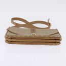 CELINE Macadam Canvas Shoulder Bag PVC Beige Gold Auth BA6373-5