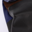 CELINE All Soft Shoulder Bag Leather Blue Black Silver Auth BA6374-14