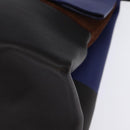 CELINE All Soft Shoulder Bag Leather Blue Black Silver Auth BA6374-15