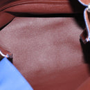 CELINE All Soft Shoulder Bag Leather Blue Black Silver Auth BA6374-12