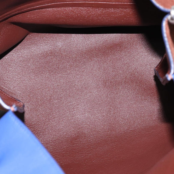 CELINE All Soft Shoulder Bag Leather Blue Black Silver Auth BA6374