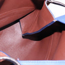 CELINE All Soft Shoulder Bag Leather Blue Black Silver Auth BA6374-17