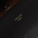 CELINE All Soft Shoulder Bag Leather Blue Black Silver Auth BA6374-24