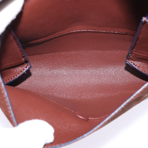 CELINE All Soft Shoulder Bag Leather Blue Black Silver Auth BA6374