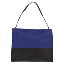 CELINE All Soft Shoulder Bag Leather Blue Black Silver Auth BA6374-2
